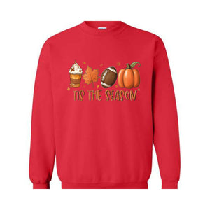 Tis' The Season Fall Sweatshirt, Fall Football Sweatshirt, Football Sweat, Halloween Sweatshirt, Game Day Halloween Gifts