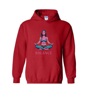 Meditation Balance Hoodie, Spiritual Hoodie, Yoga Sweatshirt, Balance Hoodie, Yoga Hoodie, Buddhist Sweatshirt, Yoga Sweatshirt