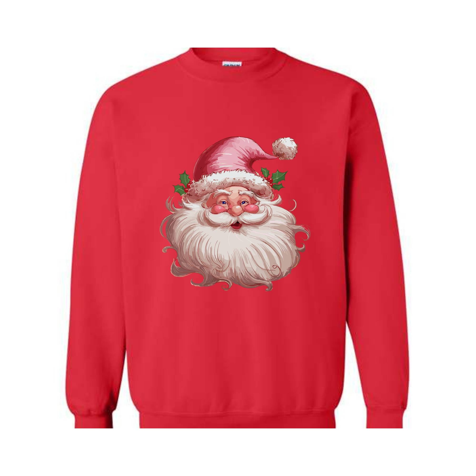 Pink Santa Retro Christmas Sweatshirts, Pink Christmas Matching Family Sweaters, Pink Vintage Holiday Sweat, Xmas Santa Sweatshirt