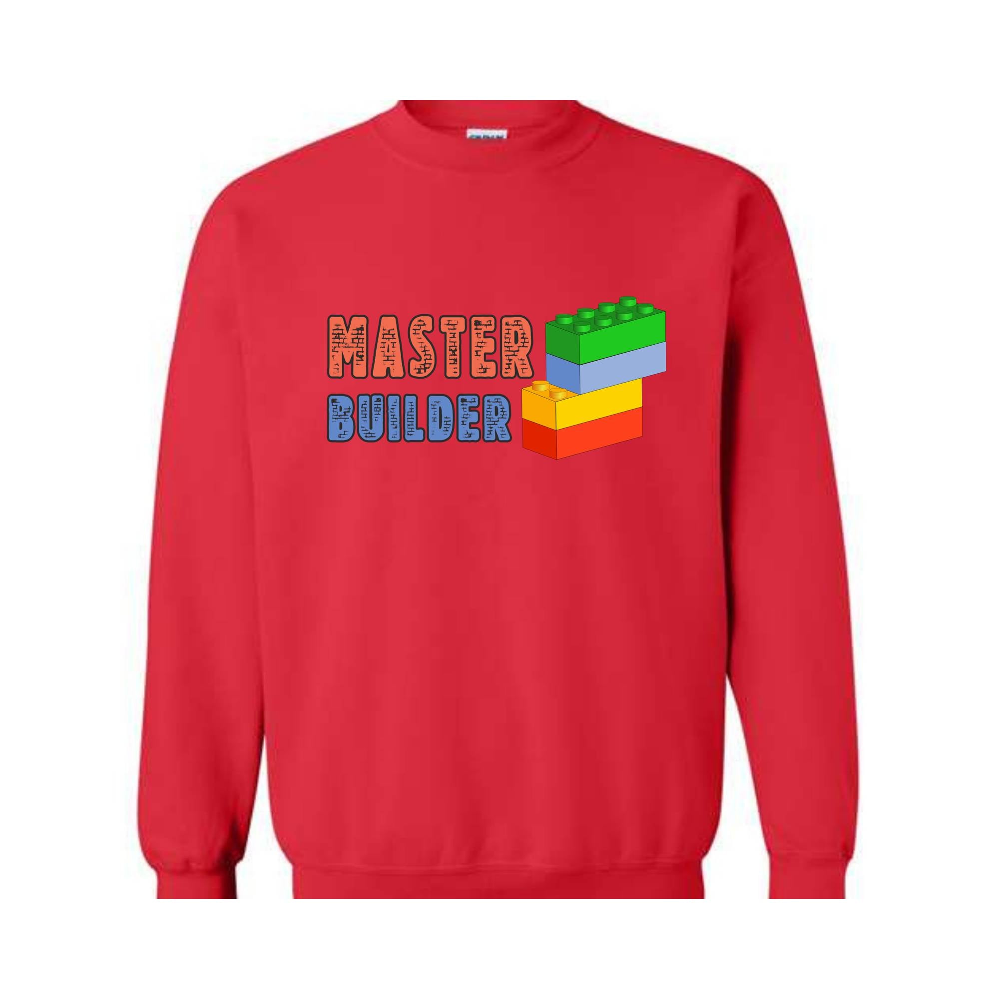 Master Builder Sweatshirt, Building Blocks, Birthday Gift For Kids, Funny Dad, Men Graphic , Building Sweatshirt