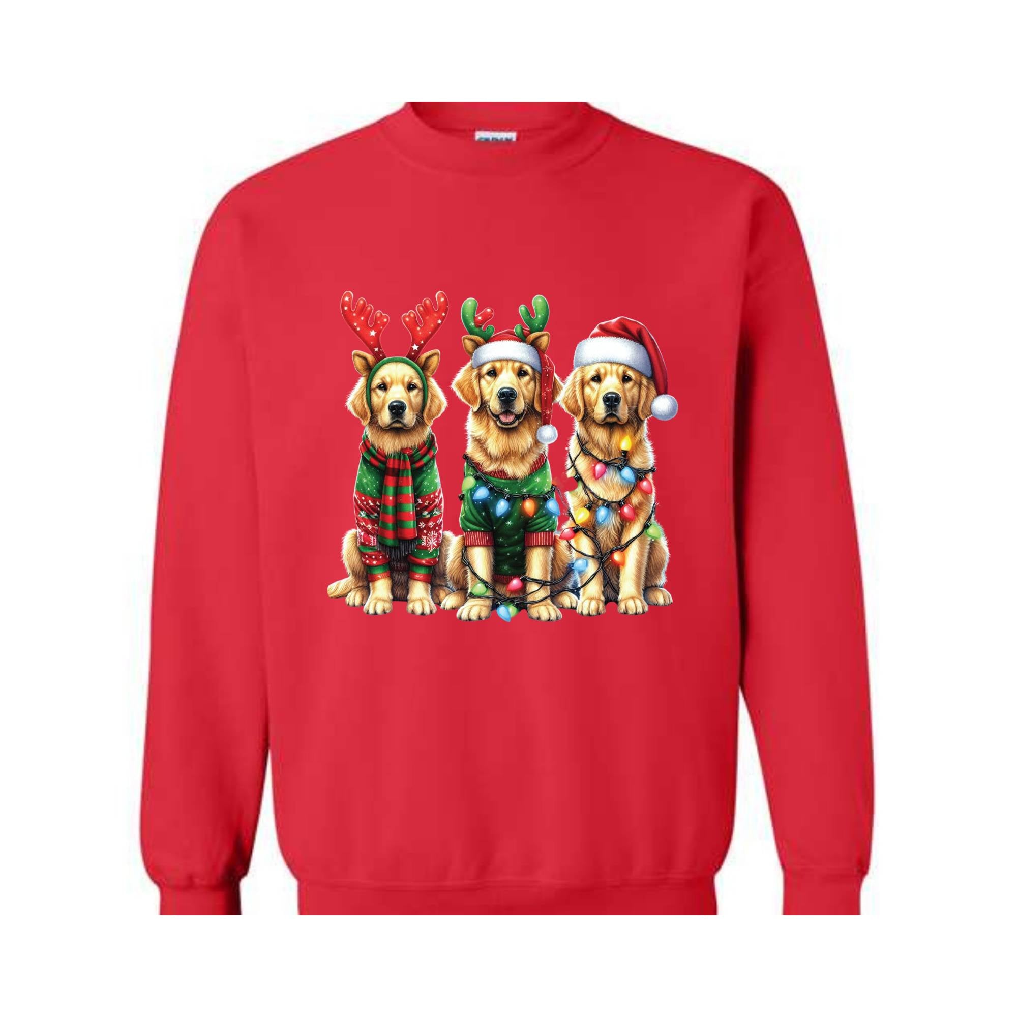 Golden Retriever Christmas Sweatshirt, Dog Christmas Sweatshirt, Golden Mom Shirt, Dog Lover Gift, Holiday Sweatshirt, New Year Sweatshirt