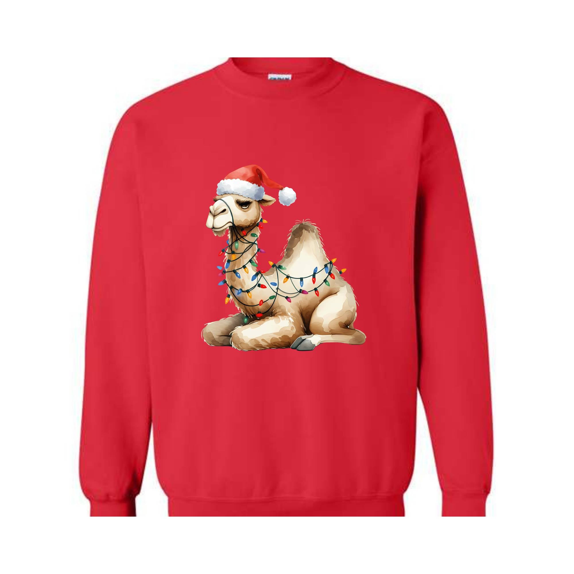 Camel Christmas Sweatshirt, Christmas Sweater, Camel Sweatshirt, Camel Lover Gifts, Camel Christmas Lights Hoodie, Camel Sweatshirt