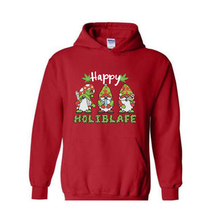 Happy Holiblafe Hoodie, Christmas Hoodie, Christmas Weed Sweater, Merry Weedmas Hoodie, Funny Christmas Sweater