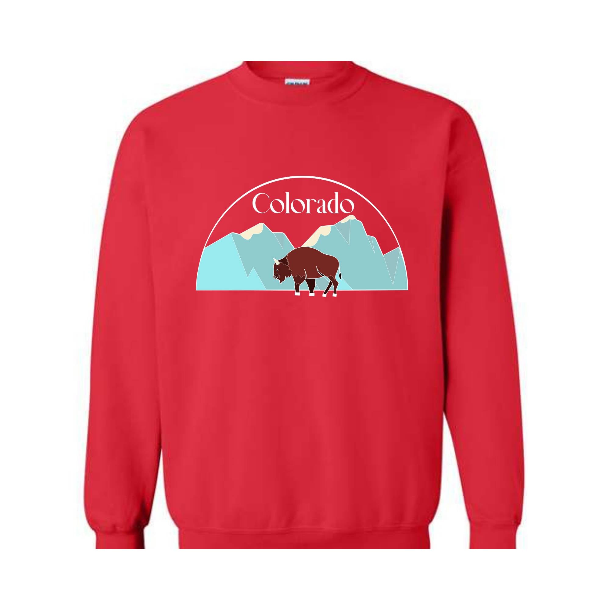 Colorado State Sweatshirt, Trendy State Sweatshirt, Colorado Mountain Sweatshirt, Mountain Sweatshirt, Buffalo Sweatshirt, Holiday Hoodie