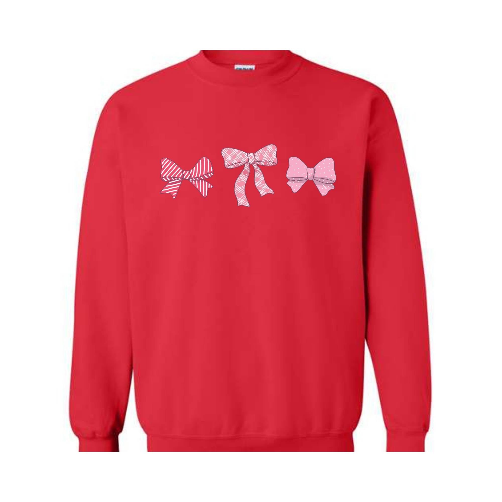 Cute Pink Ribbons Sweatshirt, Pink Bows Sweatshirt, Coquette Bows Core Sweatshirt, Pink Sweatshirt, Pink Core Hoodie