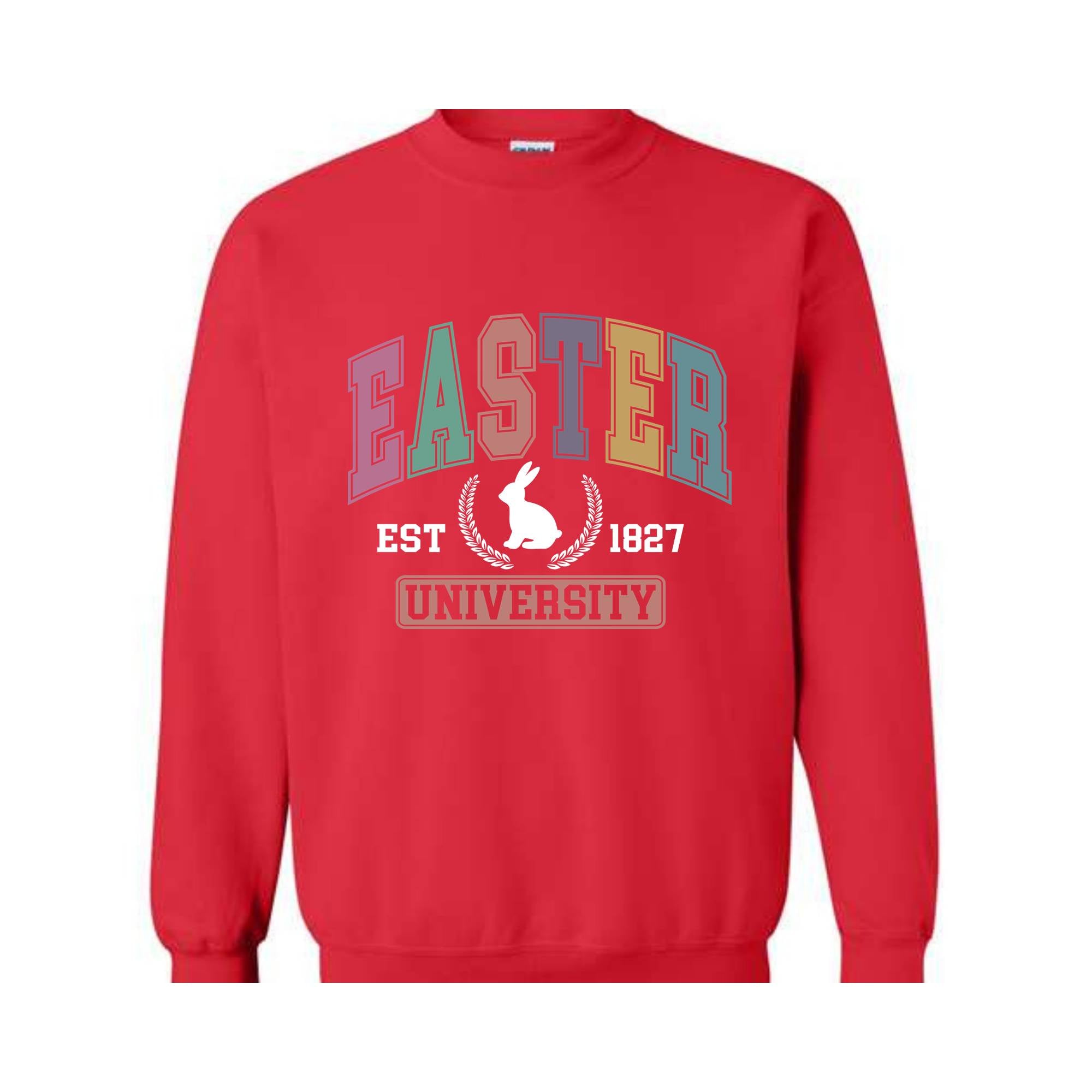 Easter University Sweatshirt, Easter Sweatshirt, College Sweatshirt, Happy Easter Day, Bunny Sweatshirt, Rabbit Sweatshirt, Easter Crewneck