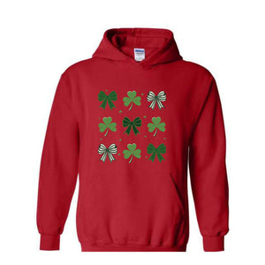 St Patrick's Day Bow Sweatshirt, St Patrick's Day Hoodie, Lucky Shamrock Hoodie, St Patricks Gift, St Patty's Hoodie, Irish Bow Hoodie