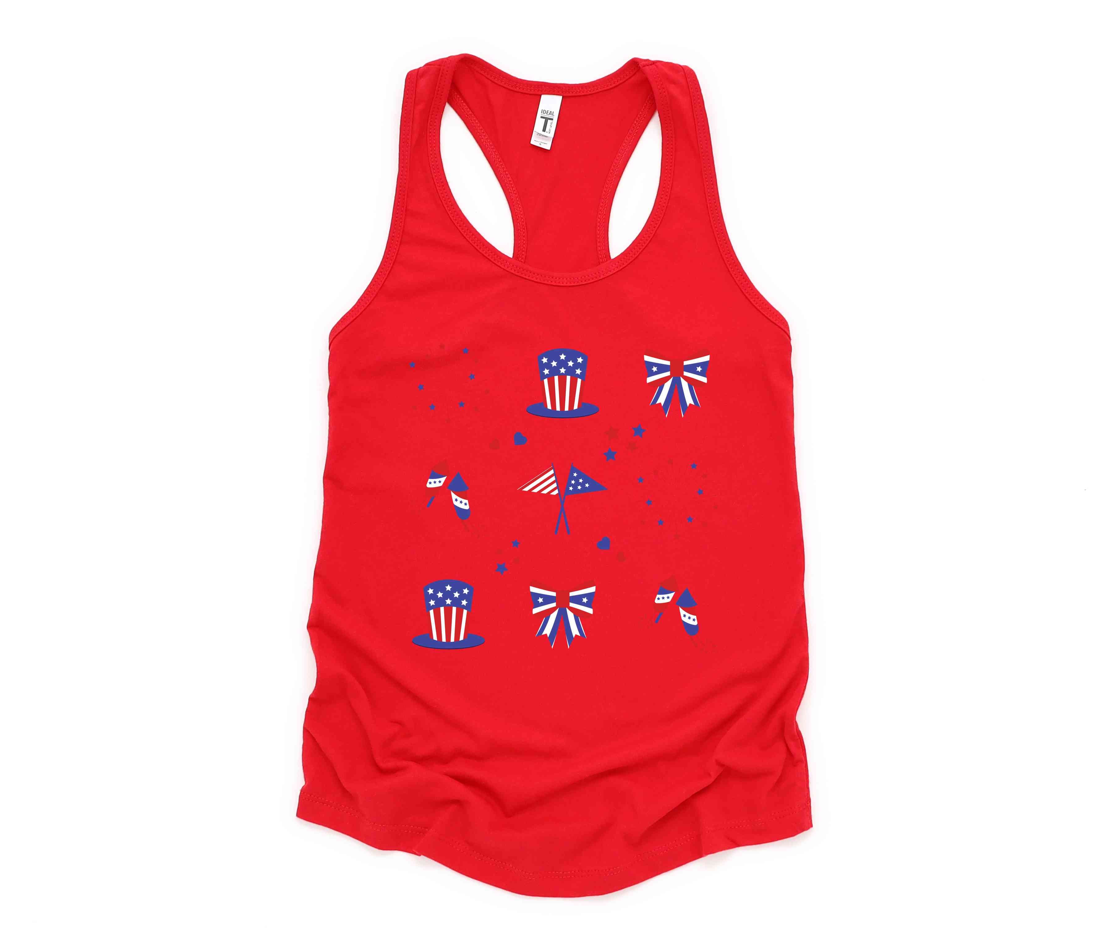 American Tank Top, America Map Tank Top, Fireworks Tank Top, Bow Tank Top, 4th Of July Tank Top, Independence Day Tank Top, Memorial Tank