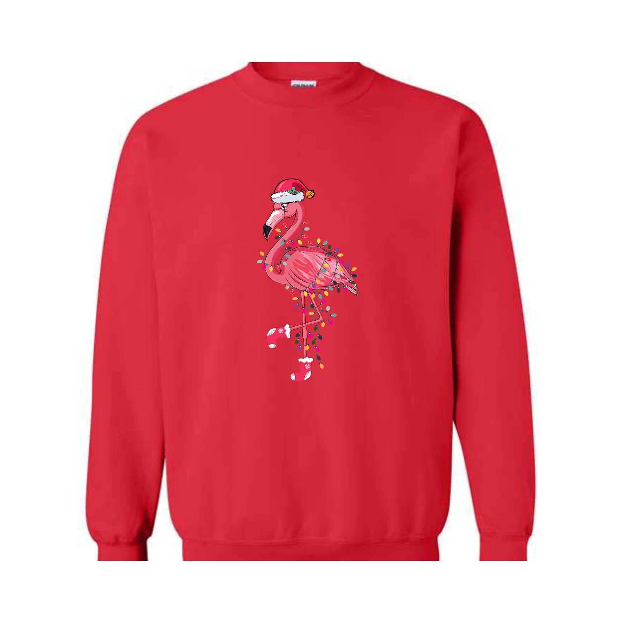 Chrismas Flamingo Sweatshirt, Cute Flamingo Sweater, Animal Christmas Sweatshirt, Santa Beach Sweatshirt, Tropical Christmas