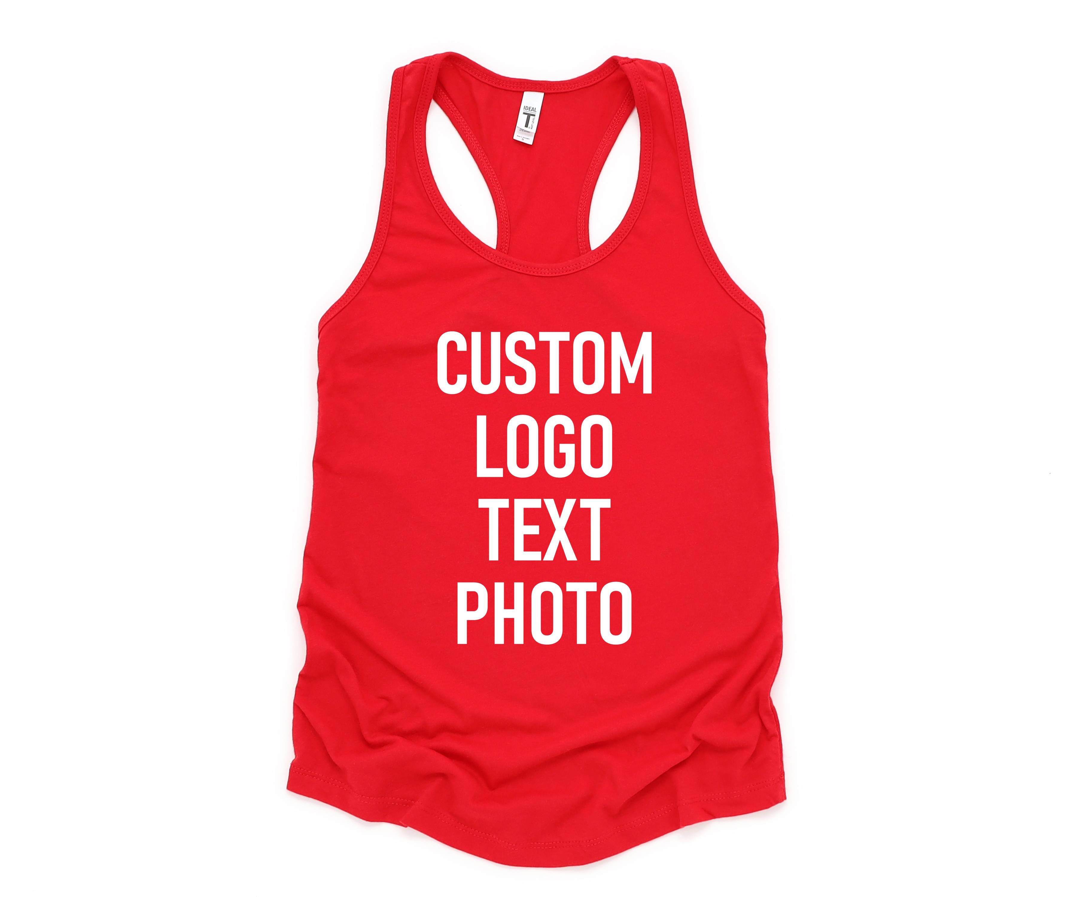 Custom Logo Text Photo Tank Top, Personalized Tank Top, Custom Design, Custom Bachelorette Tank Tops