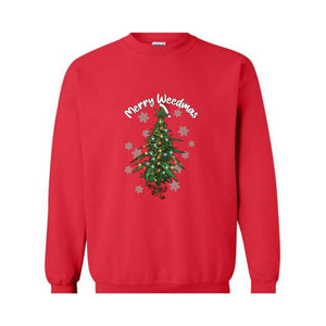 Merry Weedmas Sweatshirt, Christmas Tree Sweatshirt, Christmas Sweatshirt, Santa Claus Sweatshirt, Christmas Gift