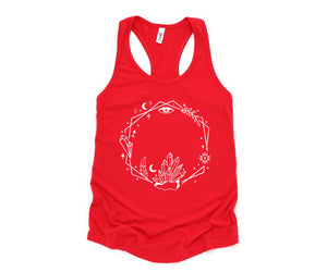 Wreath Tank Top, Witch Lover Tank Top, Crystal Tank Top, Mystic Tank Top, Spiritual Tank Top, Mystical Tank Top