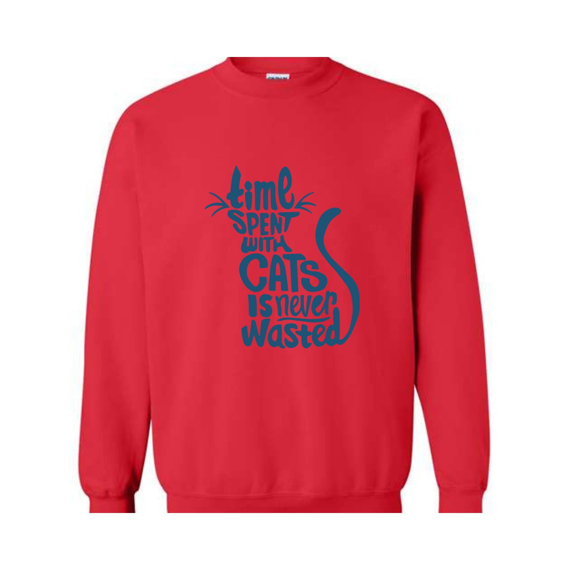 Time Spent With Cats Is Never Wasted Sweatshirt, Gifts For Cat Owners, Cat Sweatshirt, Cat Quotes Hoodie