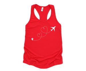 Airplane Heart Tank Top, Plane Lover Tank Top, Adventurer Tank Top, Vacation Tank Top, Travel Lover Tank Top, Destination Tank Top