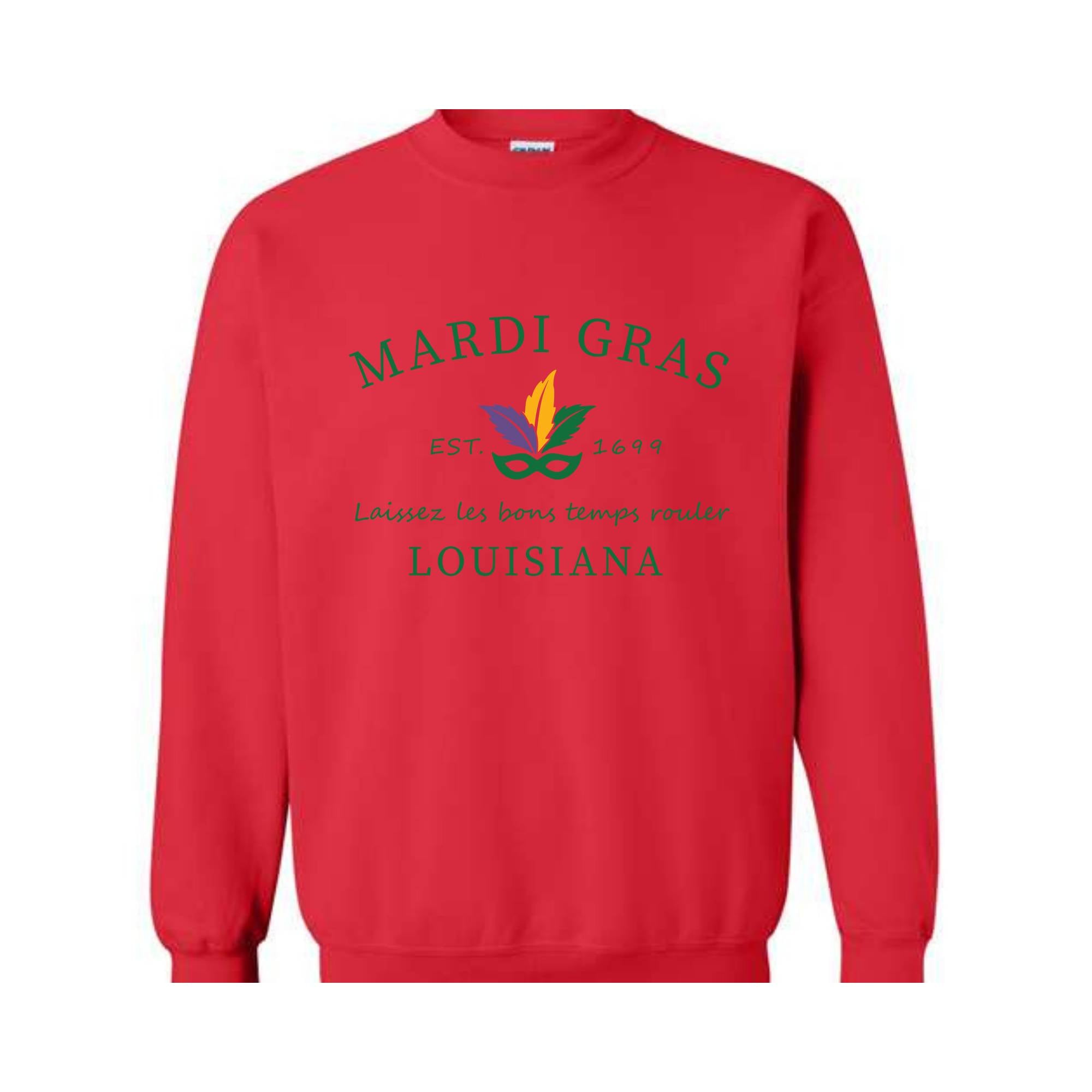 Mardi Gras Sweatshirt, Louisiana Sweatshirt, Mardi Gras Celebrations, Mardi Gras Wear, Louisiana State