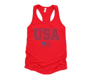 Vintage USA Flag Tank Top, 4th of July Tank, 4th of July Gifts, Vintage Tank Top, USA Apparel, Independence Day Tank Top