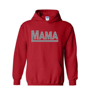 Checkered Mama Sweatshirt, Mom Hoodie, Mother's Day Gift, Cute Mom Hoodie, New Mom Hoodie, Best Mom Hoodie, Grandma Hoodie