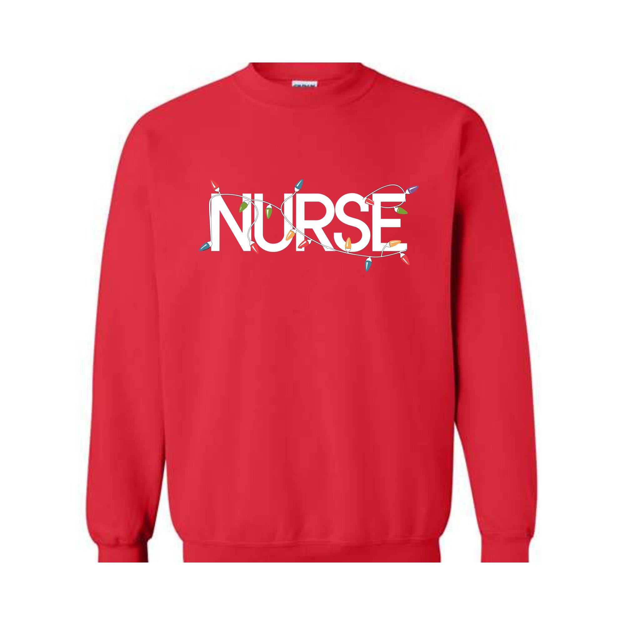 Christmas Nurse Sweatshirt, Christmas Nursing Hoodie, Nurse Life Hoodie, School Nurse Hoodie, Christmas Light Hoodie, Nurse Crew Tee