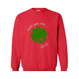 Shamrock St Patricks Day Sweatshirt, Clover Sweater, Green Pullover, Irish Gift, Lucky Charm , Custom Sweatshirt