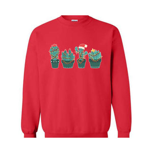 Christmas Cactus Sweatshirt, Cactus Lover Sweatshirt, SOuthern Christmas Sweatshirt, Plant Lover Gifts