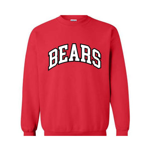 Team Mascot Sweatshirt, Bears Team Sweatshirt, Bears Team Spirit Sweatshirt, Bears Fan Tee, Bears School Sweatshirt, Bears School Spirit