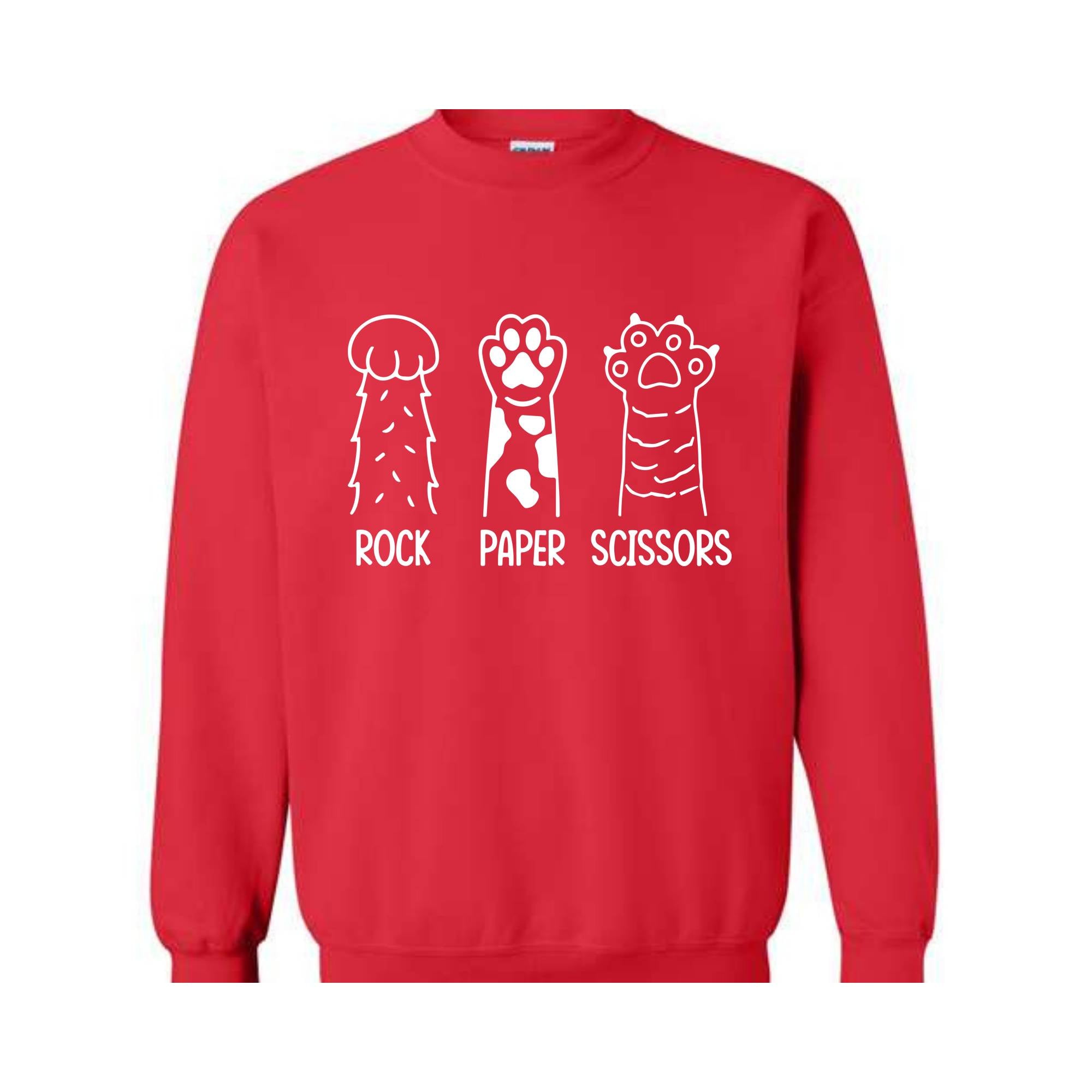 Rock Paper Scissors Sweatshirt, Funny Cat Paw sweatshirt, Gifts for Cat Lovers, Cat Owners sweatshirt, Cat Paws Sweatshirt