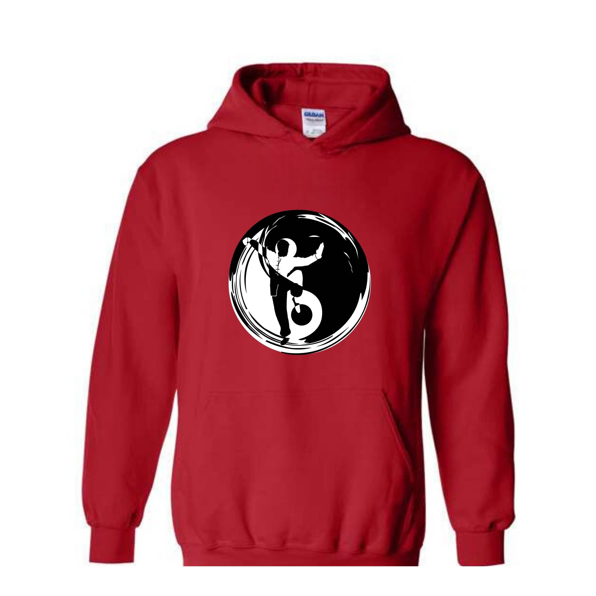 Yin Yang Hooded Sweatshirt, Ying Yang Symbol, Japanese Philosophy, Cozy Winter Apparel, Street Style