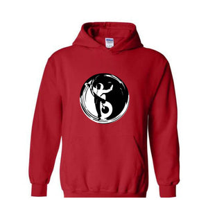 Yin Yang Hooded Sweatshirt, Ying Yang Symbol, Japanese Philosophy, Cozy Winter Apparel, Street Style