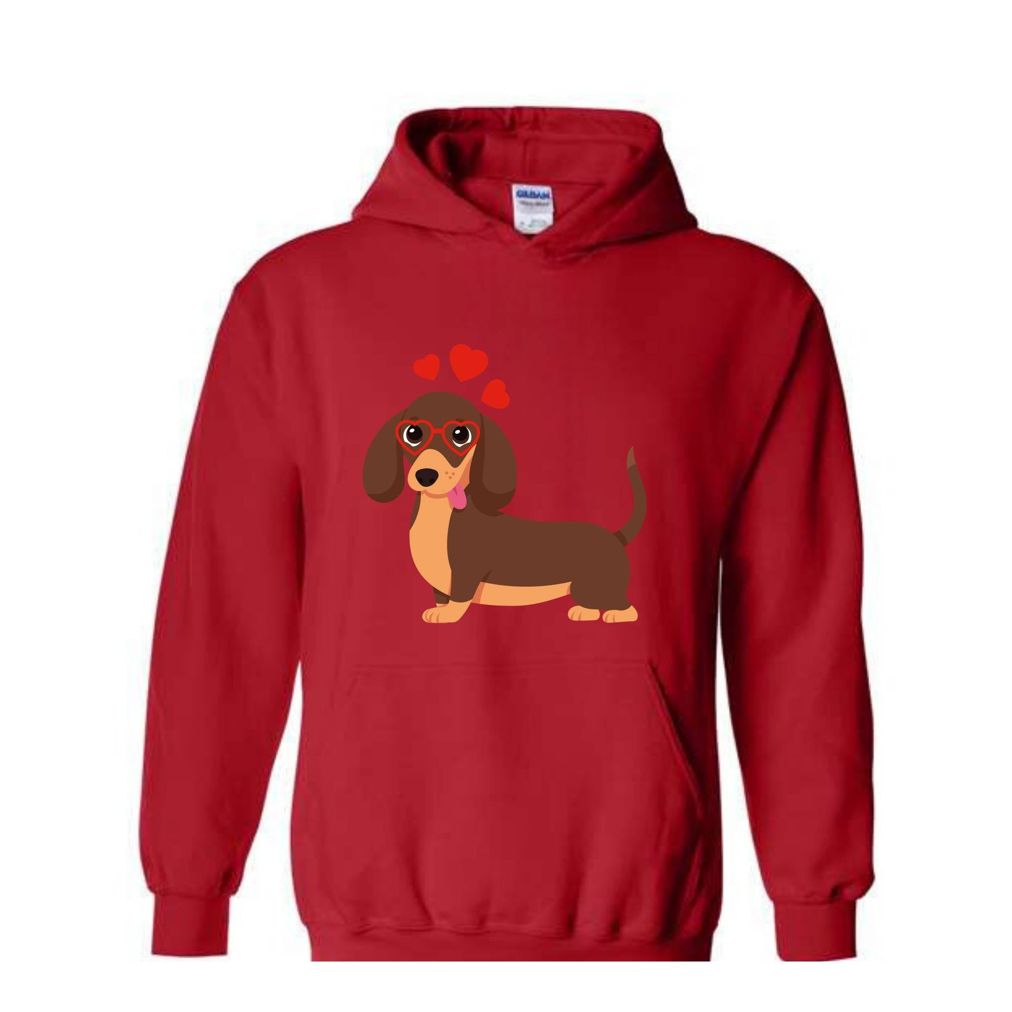 Valentine Dog Sweatshirt, Dog Lover Shirt,Valentines Day Dog Mom Shirt, Love Themed Weiner Dog Hoodie, Valentine Dog Sweatshirt