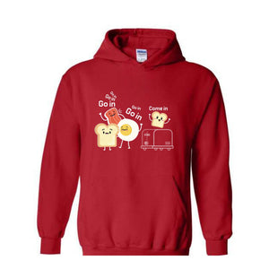 Funny Sweater, Go in Sweater, Funny Toast with Toaster, Trendy Sweater, Toast with Egg Sweater, Sarcastic Sweater