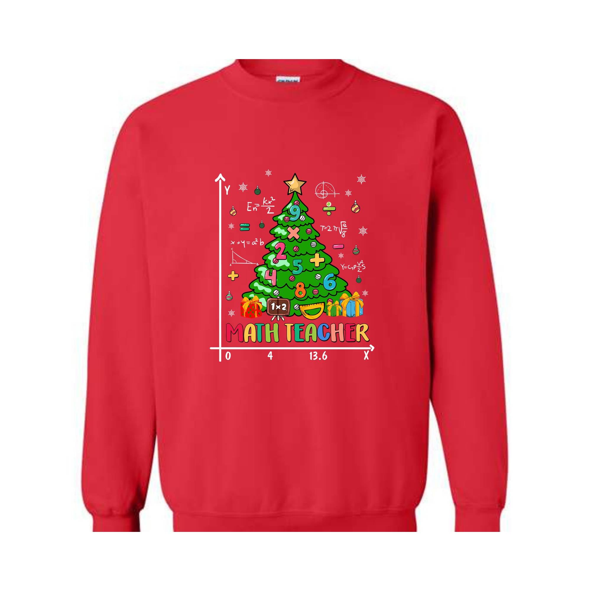 Christmas Tree Math Teacher Sweatshirt, Math Teacher Lover, Teaching Math , Mathematics Sweatshirt, Math Christmas Sweater