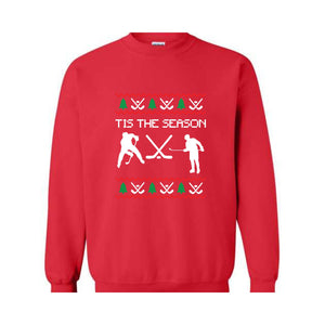 Tis the Season Christmas Hockey Shirt, Funny Ugly Sweater, Christmas Shirt, Holiday Hockey Player Shirt, Hockey Fans Shirt, Winter Shirt