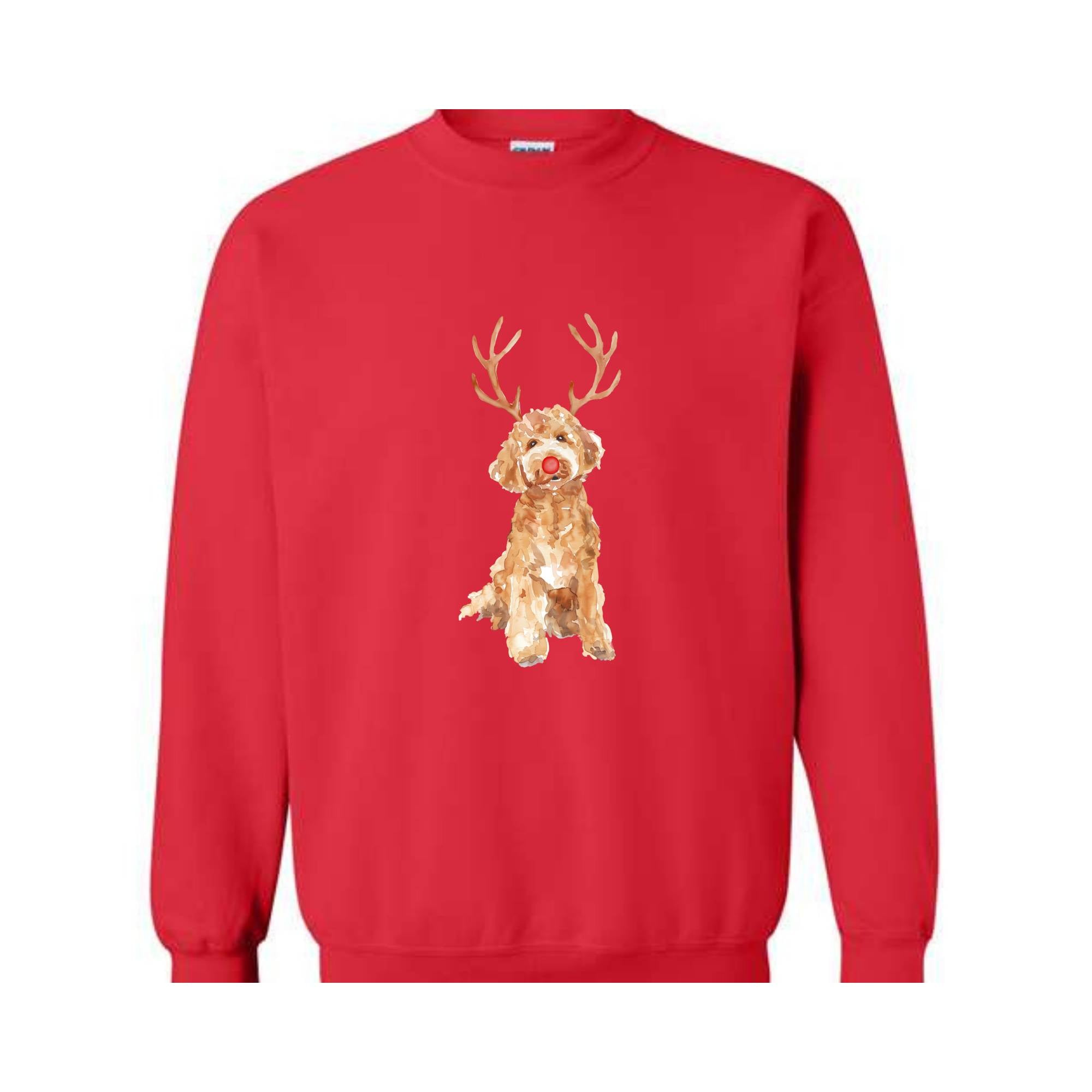 Christmas Reindeer Golden Sweatshirt, Christmas Reindeer Sweater, Christmas Reindeer Holiday Gift, Reindeer Holiday Shirt