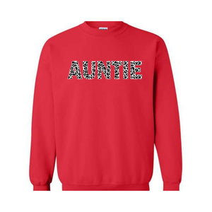 Auntie Sweatshirt, Western Auntie Sweatshirt, Cow Pattern Auntie Sweatshirt, Aunt Sweatshirt, Gift for Aunt, Western Family Gift