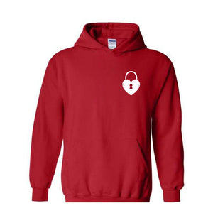 Heart Lock and Key Sweatshirt, Matching Couple Hoodie, Wedding Hoodie, Couple Valentines Gift, Love Hoodie, Valentine's Day Gift