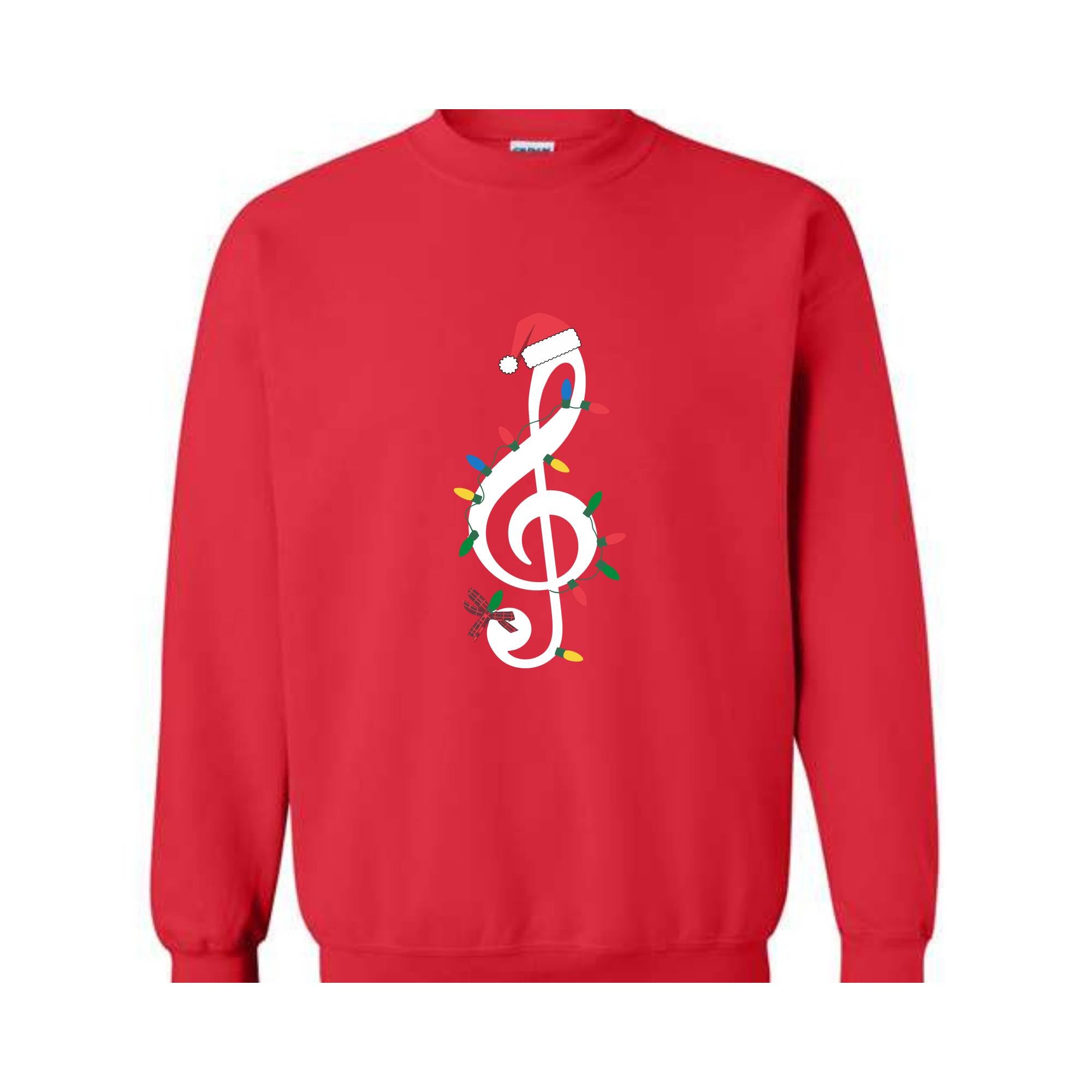 Music Christmas Lights Sweatshirt, Music Lover Hoodie, Instrument Christmas Hoodie, Musician Christmas Hoodie, Music Hoodie