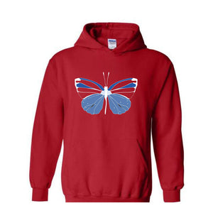 Blue Butterfly Sweatshirt, Butterfly Lover Sweatshirt, Butterfly Hoodie, Butterflies Sweater, Blue Lover Gift, Woman Butterfly Sweatshirt