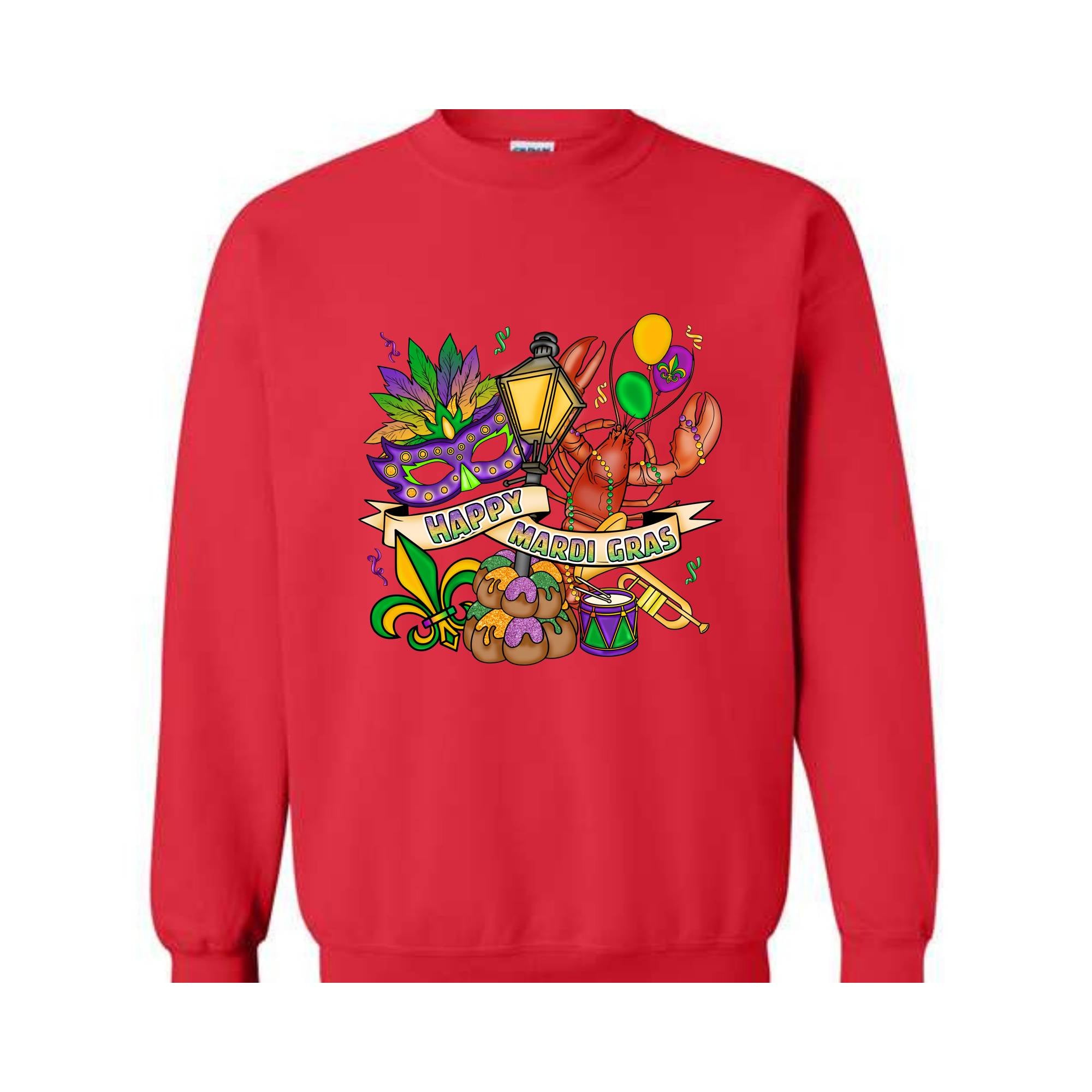 Mardi Gras Theme Sweatshirt, Festival Ready Hoodie, Colorful Carnival Sweater, Party Wear, Mardi Gift