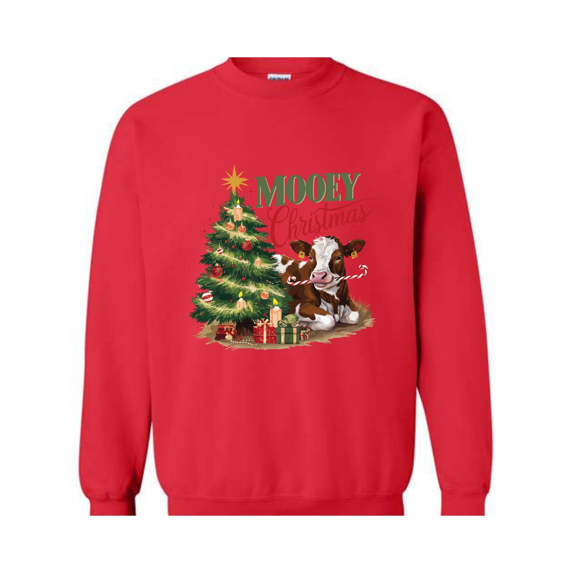 Mooey Christmas Cow Sweatshirt, Cow Lover Gift, Farm Christmas Sweater, Funny Christmas Shirt, Holiday Sweater, Christmas Hoodie