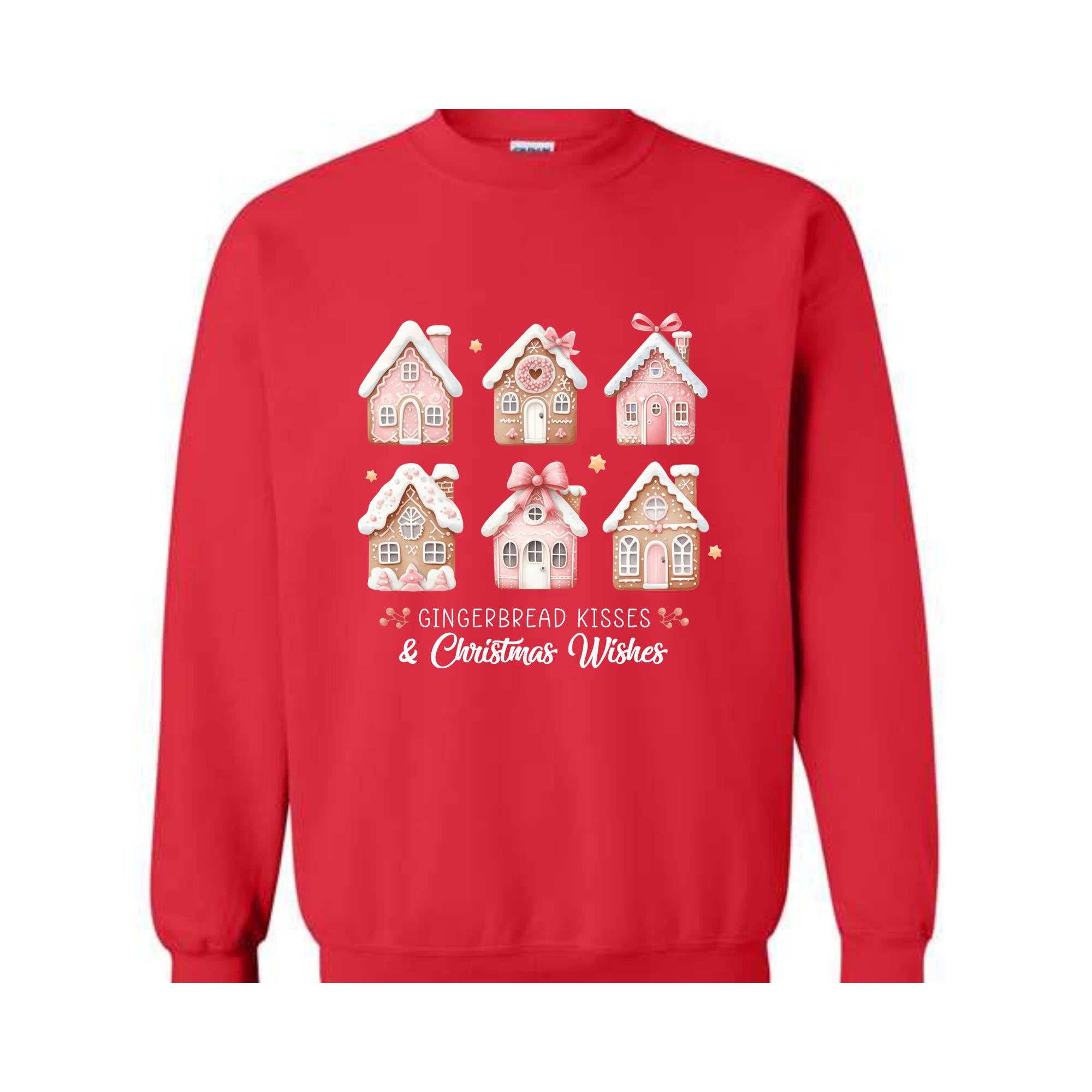 Pink Christmas Gingerbread Houses Sweatshirt, Christmas Sweatshirt, Christmas Sweater, Gingerbread House Sweater, Xmas Christmas Shirt