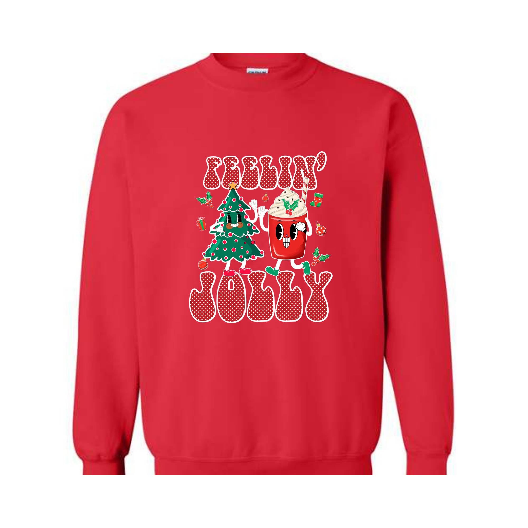 Feelin' Jolly Sweatshirt, Cute Christmas Sweater, Christmas Party Outfit, Christmas Crewneck Sweatshirt, Holiday Sweater, Christmas Gift