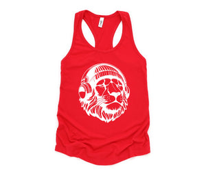 Lion Tank Top, Music Tank Top, Animals Lover Tank Top, Cute Animal Tank Top, Cat Lover Tank Top, Big Cat Tank Top, Music Cat Tank Top