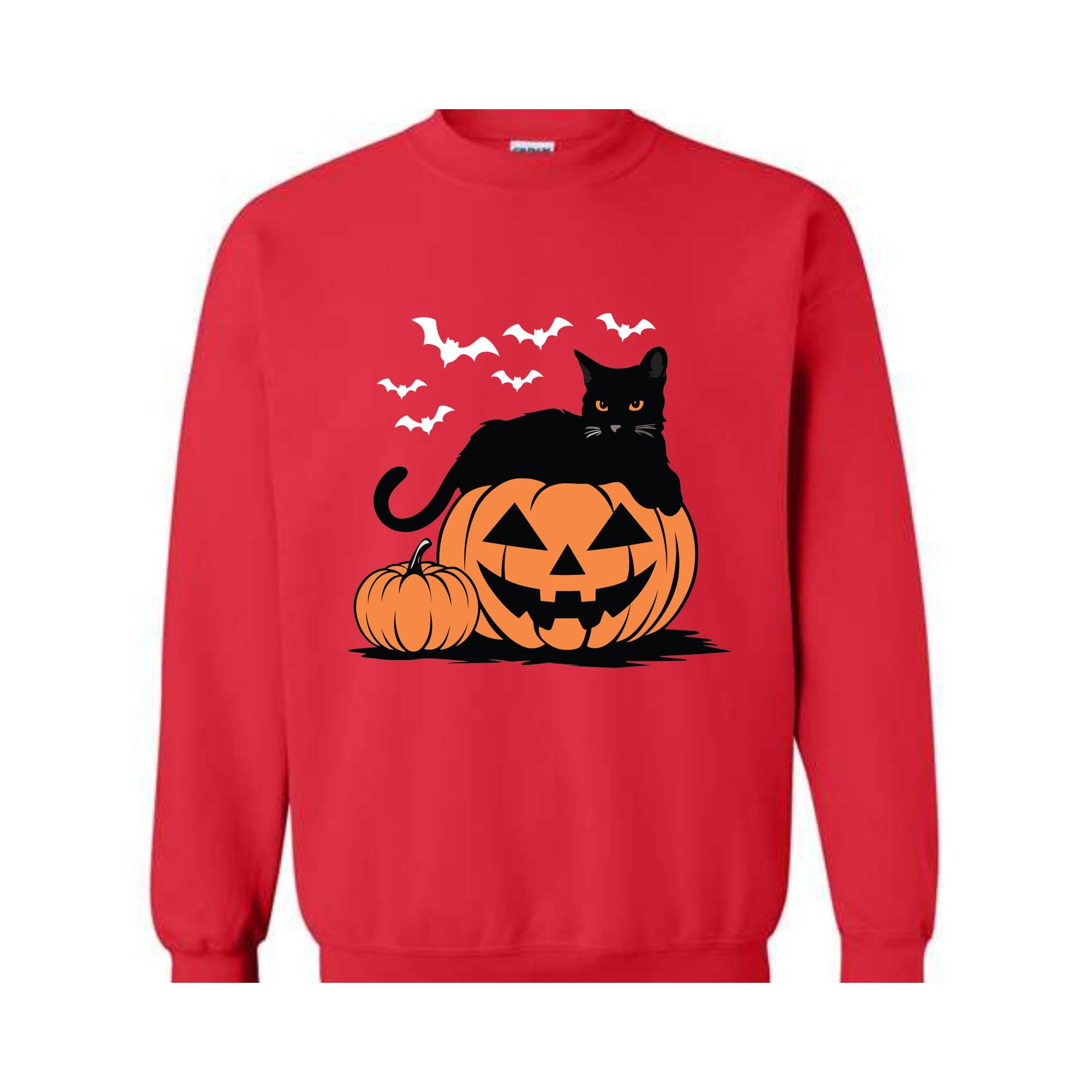 Pumpkin Sweatshirt, Black Cat Halloween Sweatshirt, Retro Halloween Hoodie, Halloween Sweatshirt, Vintage Black Cat Sweatshirt