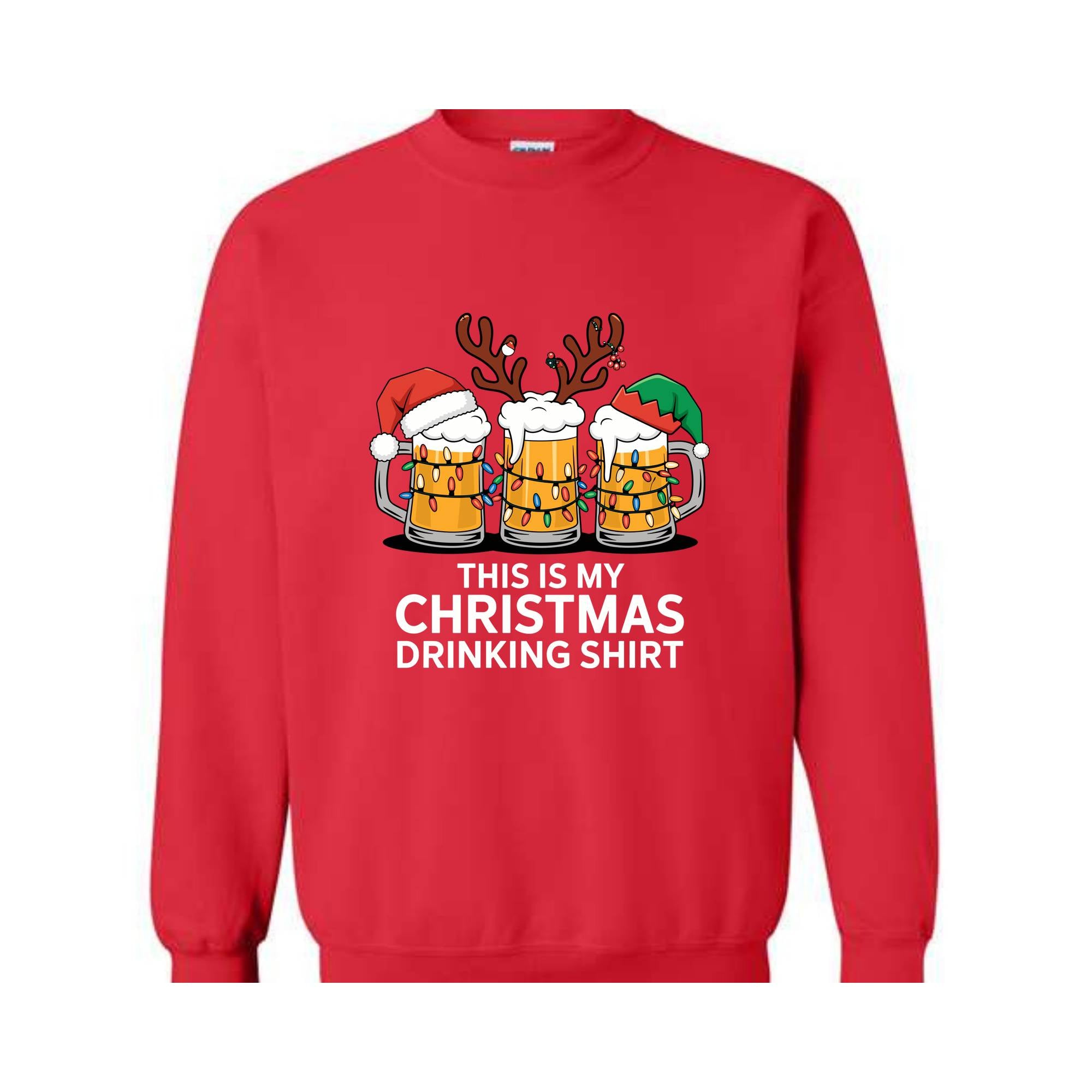 This Is My Christmas Drinking Sweatshirt, Beer Drinking Christmas Sweatshirt,  Beer Lover Gifts