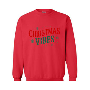 Retro Christmas Vibes Sweatshirt, Womens Christmas Sweatshirt, Holiday Sweater, Cute Christmas Sweatshirt, Christmas Gift, Winter Shirt