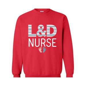 L&D Nurse Sweatshirt, Labor and Delivery Nurse Sweater, LD Nurse Gift, Labor Nurse Hospital Blanket Stripe, Delivery Nurse Graduation