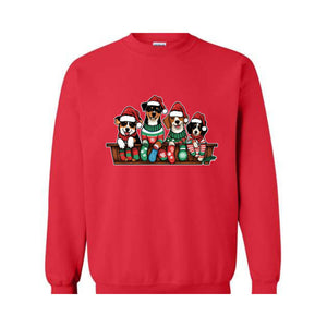 Funny Christmas Dog Sweatshirt, Cute Dogs Sweater, Christmas Party, Dog Lover Sweatshirt, Dog Mom Sweatshirt