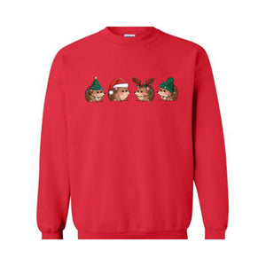 Hedgehog Christmas Sweatshirt, Hedgehog Santa Sweat, Hedgehog Lover Gift, Holidays Sweatshirt, Christmas Gifts