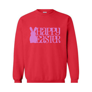 Happy Easter Sweatshirt, Rabbit Sweatshirt, Easter Sweater, Spring Sweatshirt, Easter Gift, Happy Rabbit Sweater