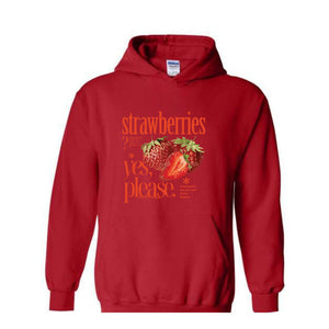 Retro Strawberry Forever Sweatshirt, Old School Hoodie , Yes Strawberries Crewneck, Strawberry Vintage Sweater, Cottagecore Hoodie